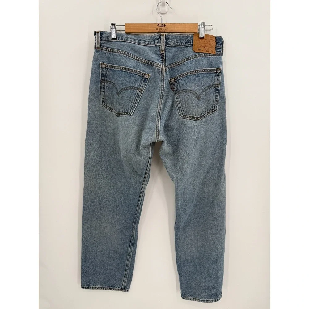 Vintage Levis 501 Jeans Mens 38x30 Blue Denim Button Fly Made In The USA 90s